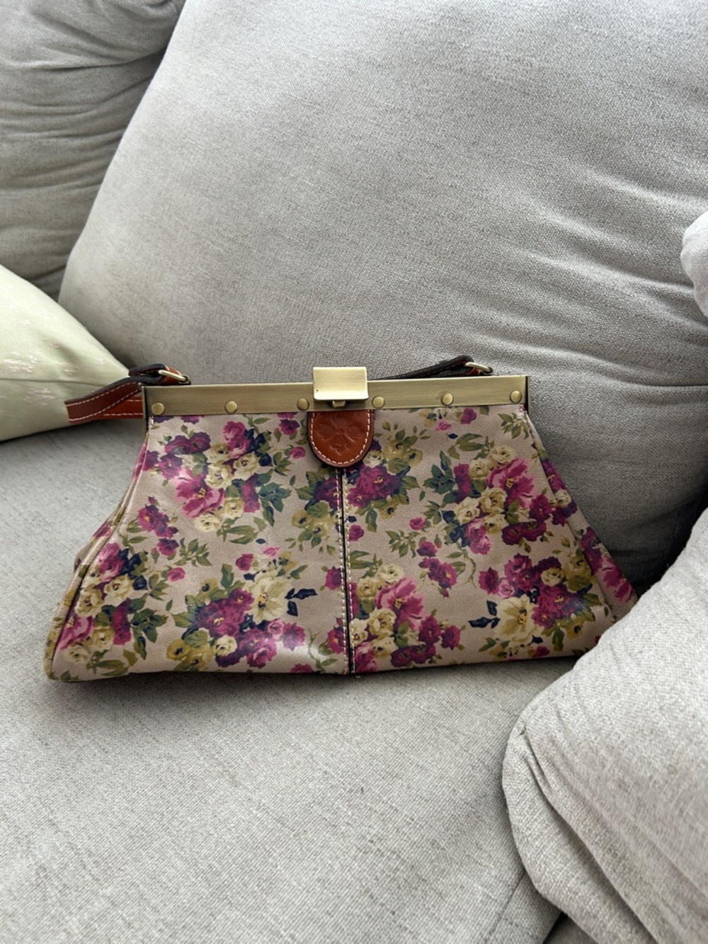 Patricia Nash Floral Frame Clutch in Pink, Cream and Green